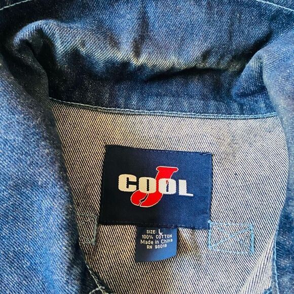 Vintage Y2K Cool J Baggy Hip Hop Denim Skater Jean Jacket - Picture 6 of 8